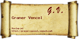 Graner Vencel névjegykártya